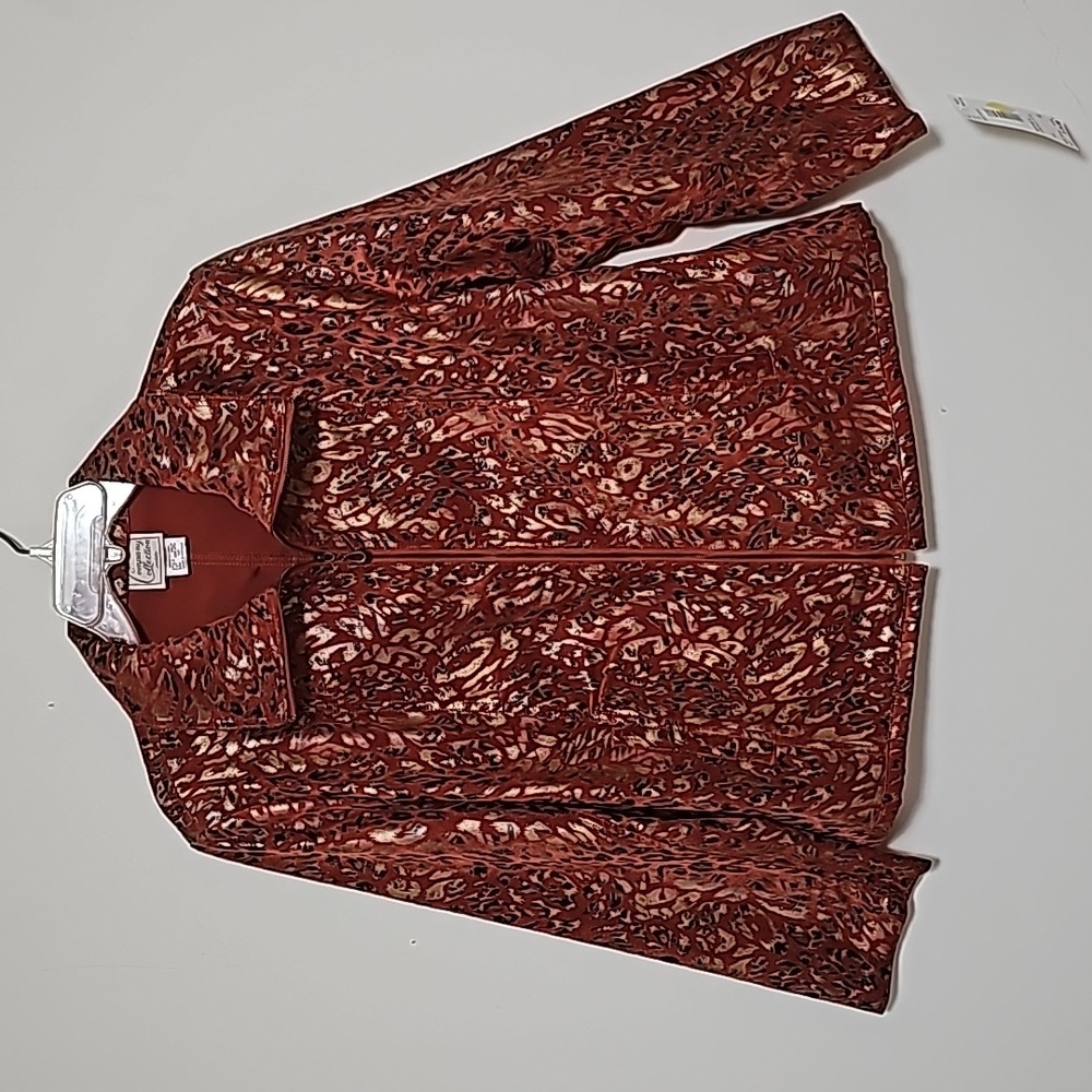 NWT Company Collection Rust Leopard Jacket Sz 14P Sweet Potato  Fall Church Work
